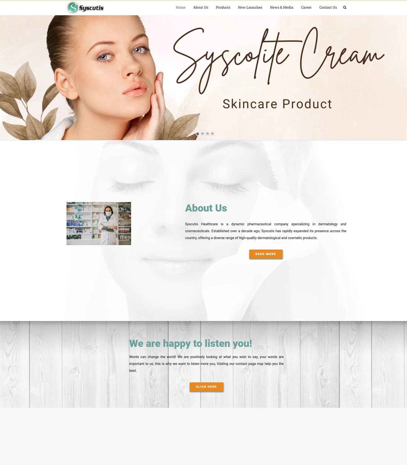 Syscutis Healthcare — medical website built by DoubleSure